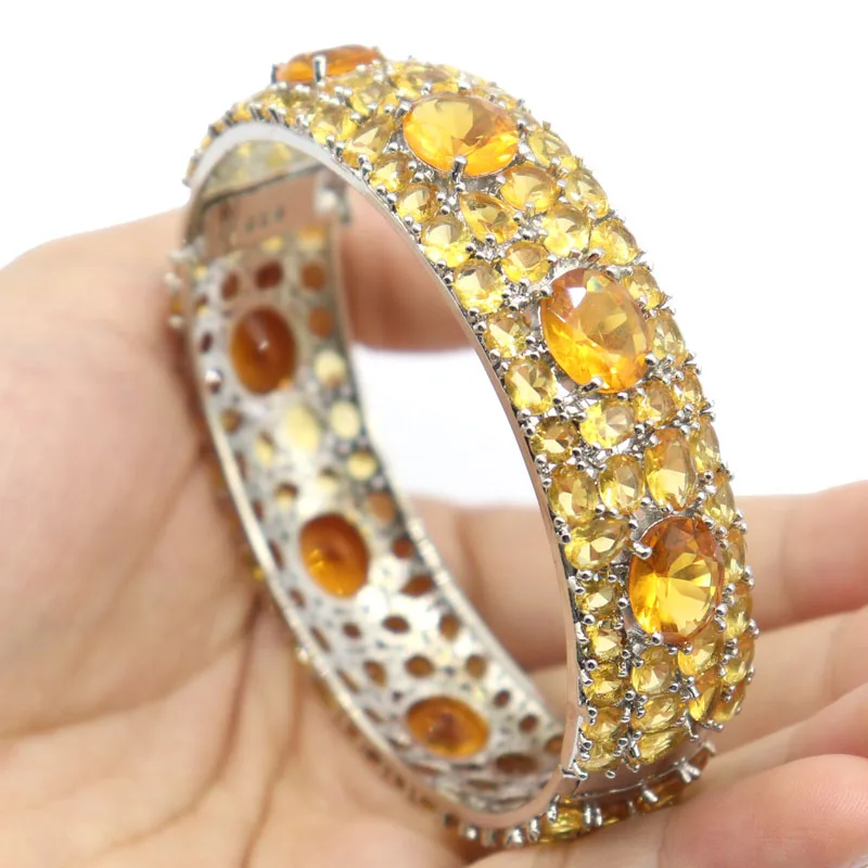 45g 925 Solid Sterling Silver Bangle Bracelet Customized Multi Color Violet Tanzanite Rhodolite Garnet Golden Citrine 7.5in
45g 925 Solid Sterling Silver Bangle Bracelet Customized Multi Color Violet Tanzanite Rhodolite Garnet Golden Citrine 7.5in