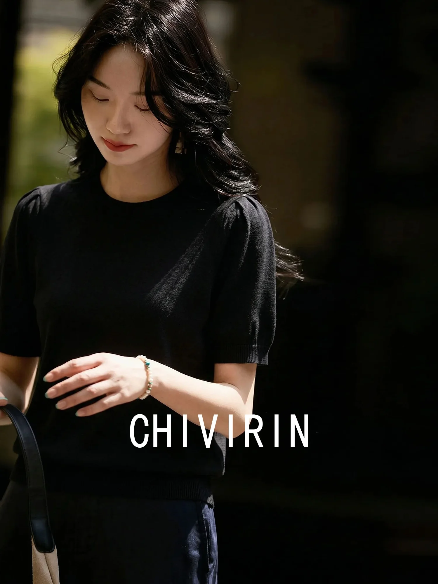 Chivirin Stylish Simple round Neck Short Sleeve Knitted T-Shirt Women's Slimming Black Top Fashionable Casual Summer New Arrival
Chivirin Stylish Simple round Neck Short Sleeve Knitted T-Shirt Women's Slimming Black Top Fashionable Casual Summer New Arrival