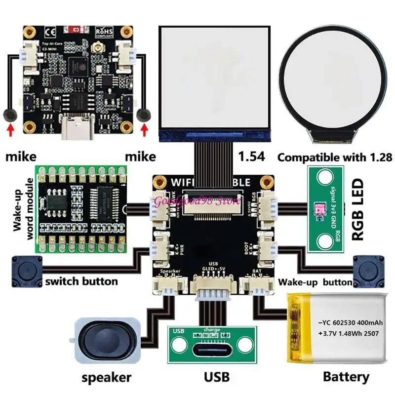 Voice Robot Development Board Toy 1.28inch/1.54inch LCD Screen Bluetooth-compatible Development Board For Xiaozhi AI
Voice Robot Development Board Toy 1.28inch/1.54inch LCD Screen Bluetooth-compatible Development Board For Xiaozhi AI