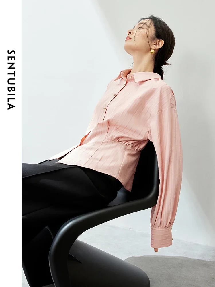 SENTUBILA Sweet Striped Polo Collar Shirt 2025 Spring French Style Elegant Button Up Long Sleeve Shirts & Blouses Top 141C53131
SENTUBILA Sweet Striped Polo Collar Shirt 2025 Spring French Style Elegant Button Up Long Sleeve Shirts & Blouses Top 141C53131
