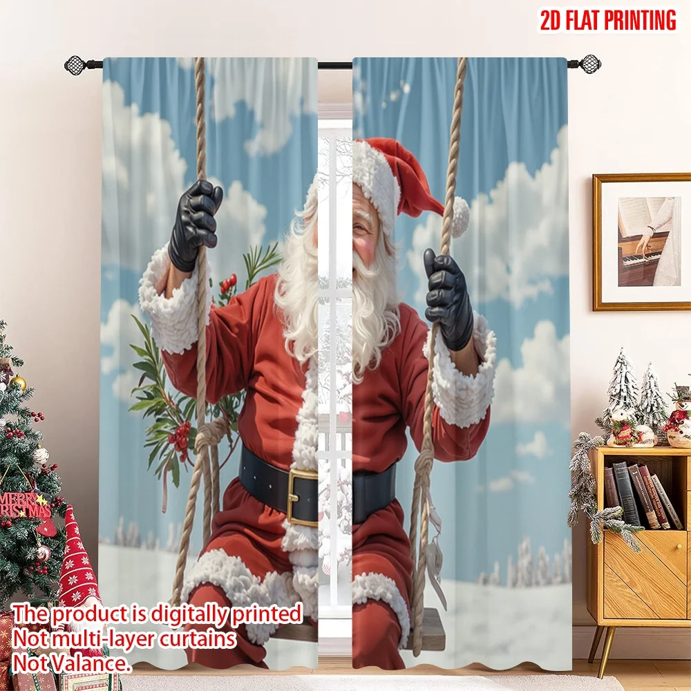 2pcs 2D flat printing Christmas Scene Curtain Happy Santa Claus On Swing Polyester Fabric Without Electricity Family Party Use
2pcs 2D flat printing Christmas Scene Curtain Happy Santa Claus On Swing Polyester Fabric Without Electricity Family Party Use