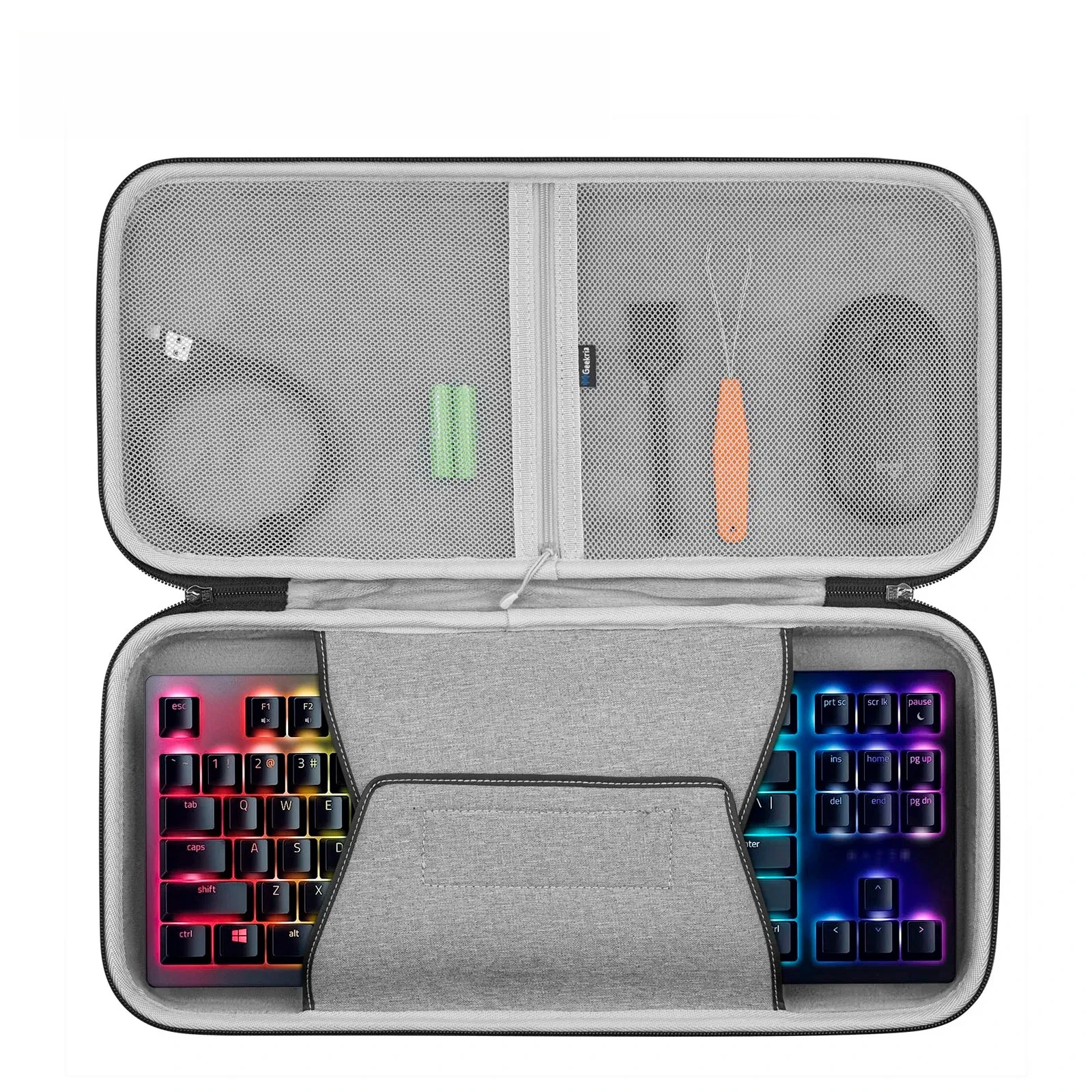 TKL Keyboard Case with Wrist Rest Support Bag for 87 Key Gaming Keyboards, Compatible with AULA F87, Huntsman V2 TKL
TKL Keyboard Case with Wrist Rest Support Bag for 87 Key Gaming Keyboards, Compatible with AULA F87, Huntsman V2 TKL