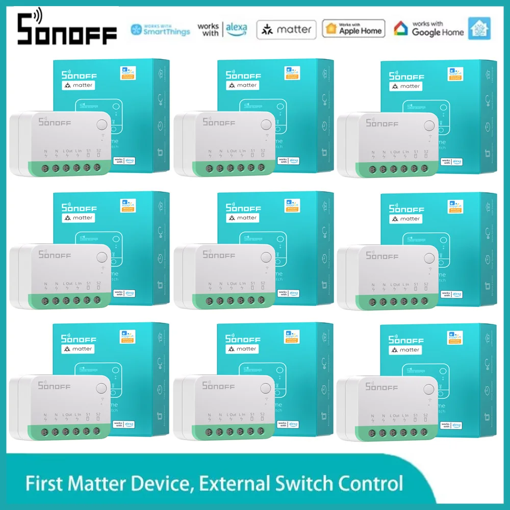 SONOFF MINIR4M Mini WiFi Matter Smart Switch, съемное реле, выключатель сцен eWeLink, голосовое управление, Alexa Google Home Smartthings 
SONOFF MINIR4M Mini WiFi Matter Smart Switch, съемное реле, выключатель сцен eWeLink, голосовое управление, Alexa Google Home Smartthings