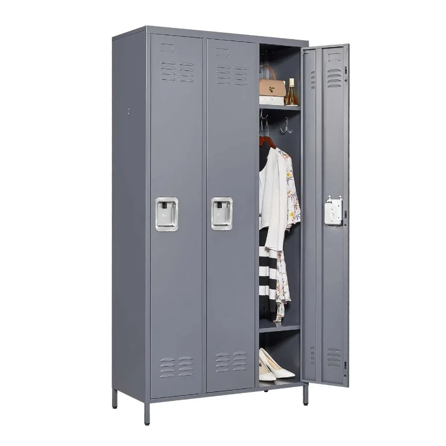3 Door 72"H Metal Lockers With Lock for Employees Storage Locker Cabinet for Home Gym Office School Garage Gray
3 Door 72"H Metal Lockers With Lock for Employees Storage Locker Cabinet for Home Gym Office School Garage Gray