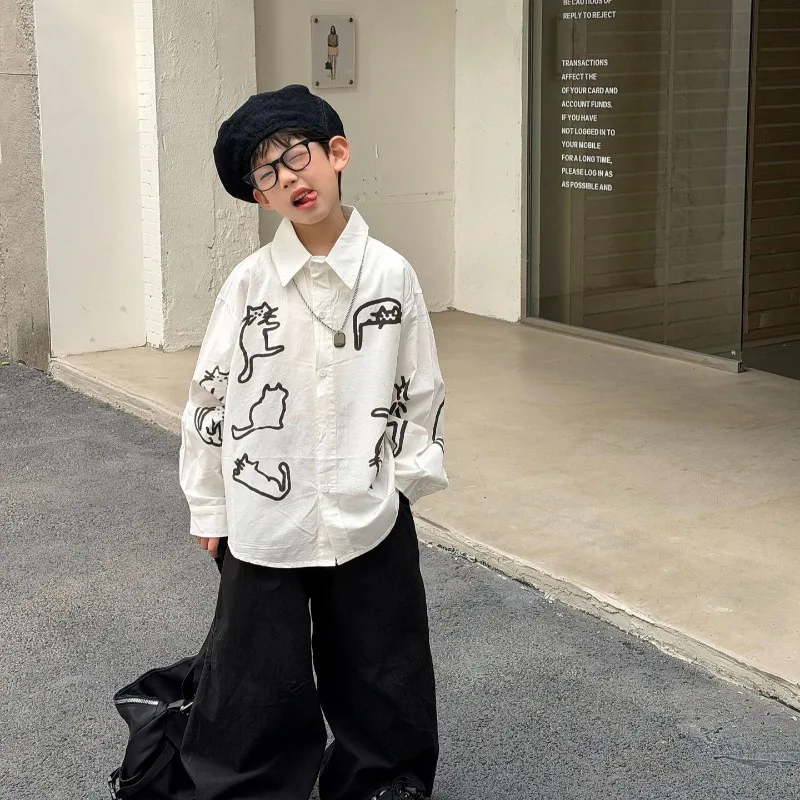 2026 Spring New Children's Korean Edition Graffiti Shirt Boys Casual White Shirt Children's Stacked Cardigan
2026 Spring New Children's Korean Edition Graffiti Shirt Boys Casual White Shirt Children's Stacked Cardigan