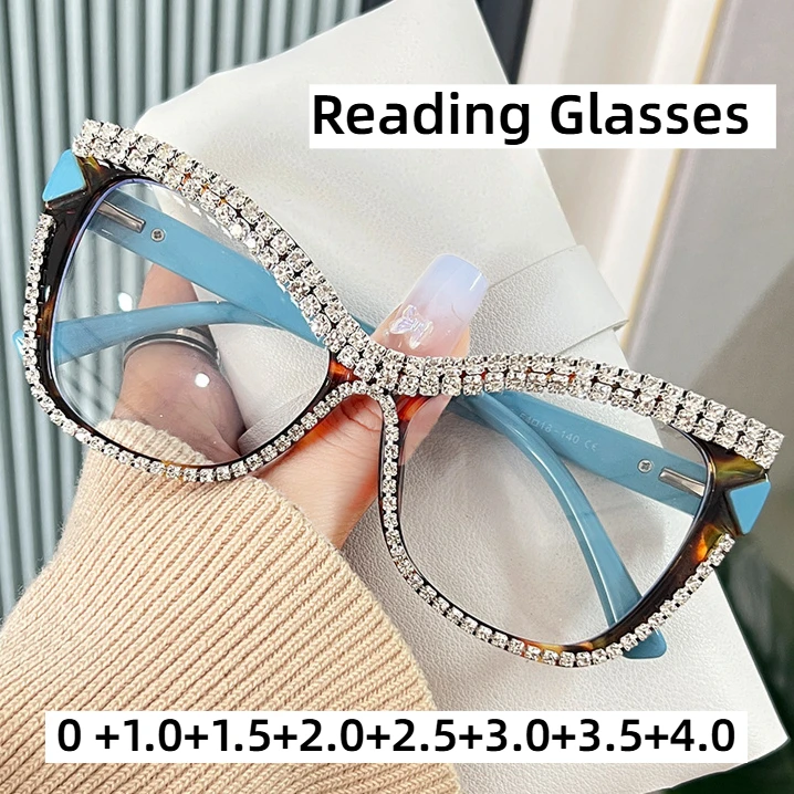 Women's New Retro Cat-eye Large Frame Reading Glasses Diamond Inlaid Presbyopia Glasses Oversized Anti-blue Light Glasses
Women's New Retro Cat-eye Large Frame Reading Glasses Diamond Inlaid Presbyopia Glasses Oversized Anti-blue Light Glasses