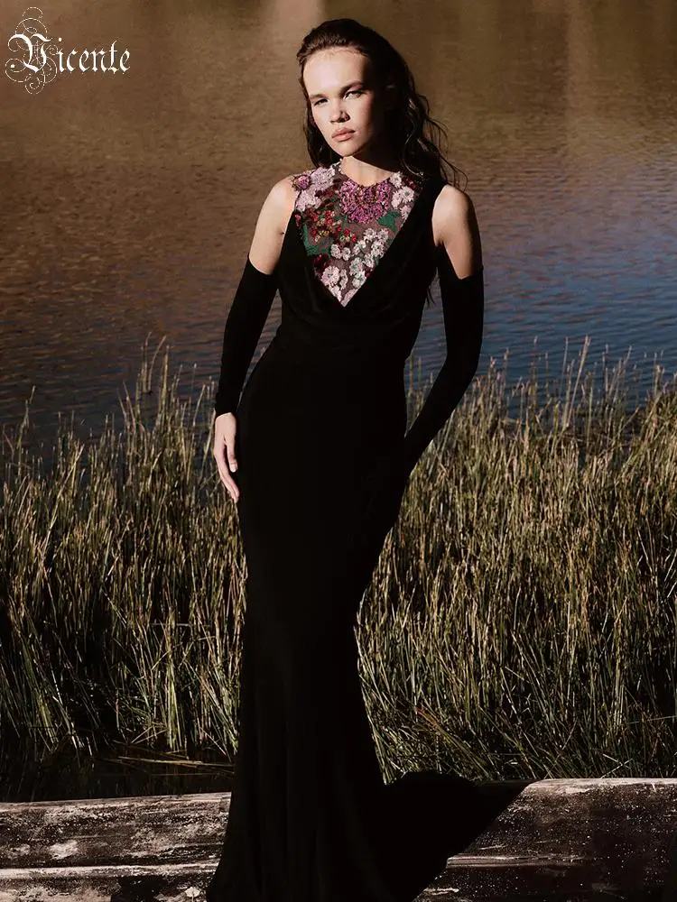 VC Luxury Black Mermaid Maxi Dress for Women Sleeveless Floral Embroidery Sheer Neck Formal Evening Gown O-neck Long Prom Gown
VC Luxury Black Mermaid Maxi Dress for Women Sleeveless Floral Embroidery Sheer Neck Formal Evening Gown O-neck Long Prom Gown
