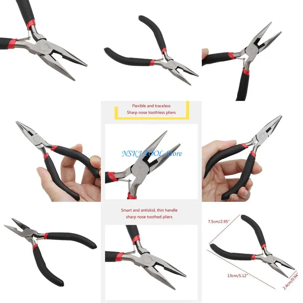 L8RC 5inch Handmade Pliers Practical Jewelry Diy Hand Tool Black Handle Needle Nose Pliers 1PC
L8RC 5inch Handmade Pliers Practical Jewelry Diy Hand Tool Black Handle Needle Nose Pliers 1PC