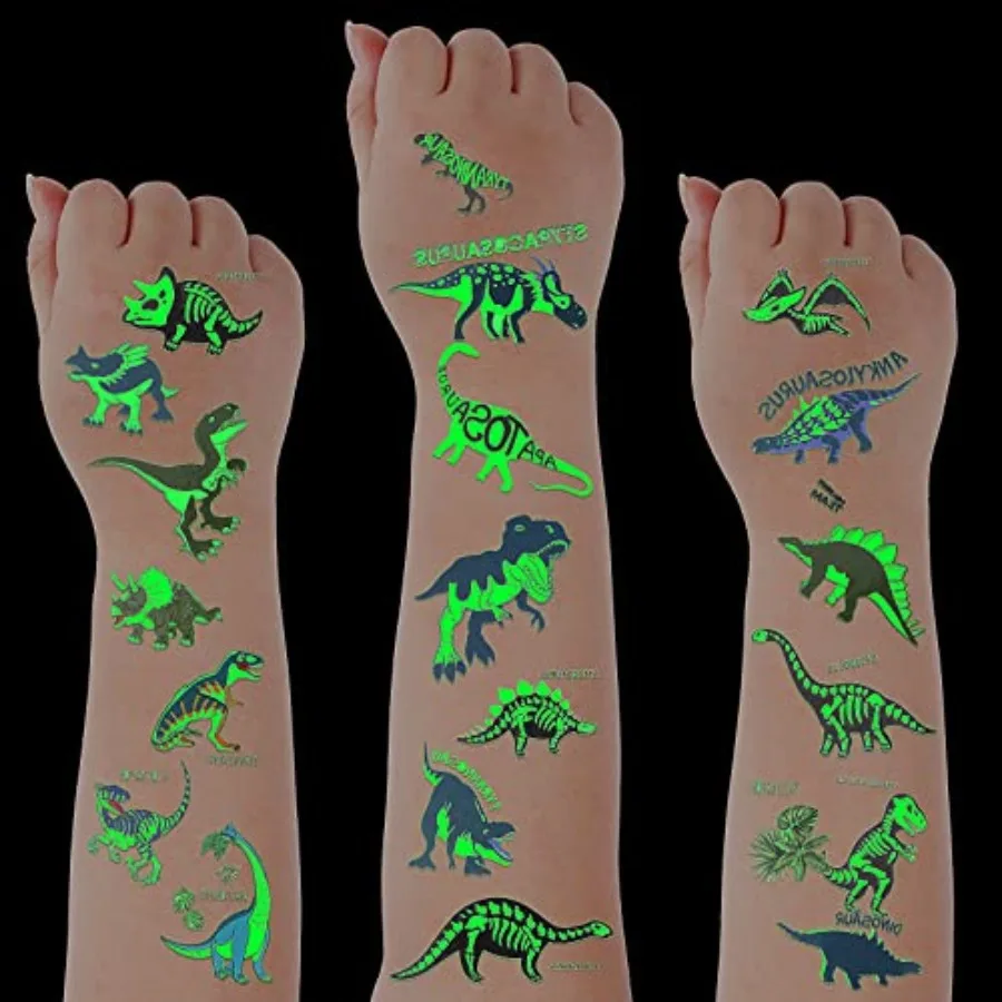 Zonon Glow Dinosaur Temporary Tattoos for Glow in Dark Waterproof Luminous Dino Temporary Tattoos Sticker for Halloween Dinosau
Zonon Glow Dinosaur Temporary Tattoos for Glow in Dark Waterproof Luminous Dino Temporary Tattoos Sticker for Halloween Dinosau