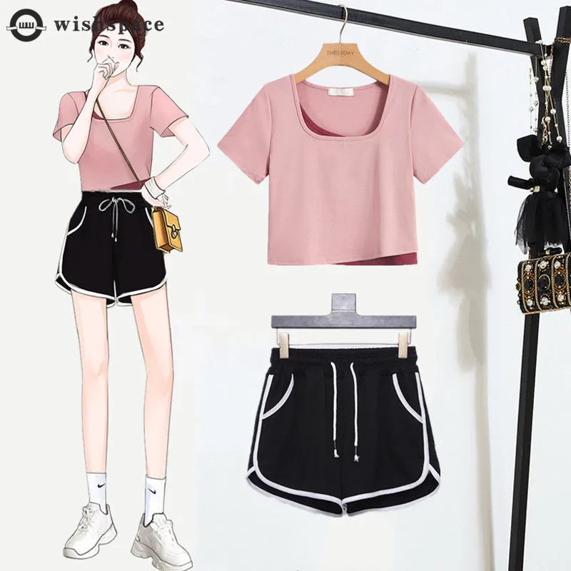 Running Suits Female 2022 New Shorts to Wear Lovely Han Edition + Ins Summer Holiday Two T-shirt Two-piece Tide
Running Suits Female 2022 New Shorts to Wear Lovely Han Edition + Ins Summer Holiday Two T-shirt Two-piece Tide