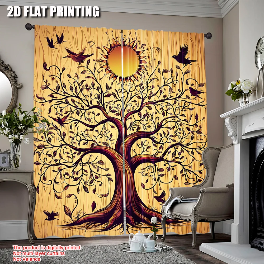 2Pcs Ethnic Curtain Vintage Tree Of Life Sun And Birds Animals On Branches Enchanted Suitable For Bedroom Living Room Dining
2Pcs Ethnic Curtain Vintage Tree Of Life Sun And Birds Animals On Branches Enchanted Suitable For Bedroom Living Room Dining