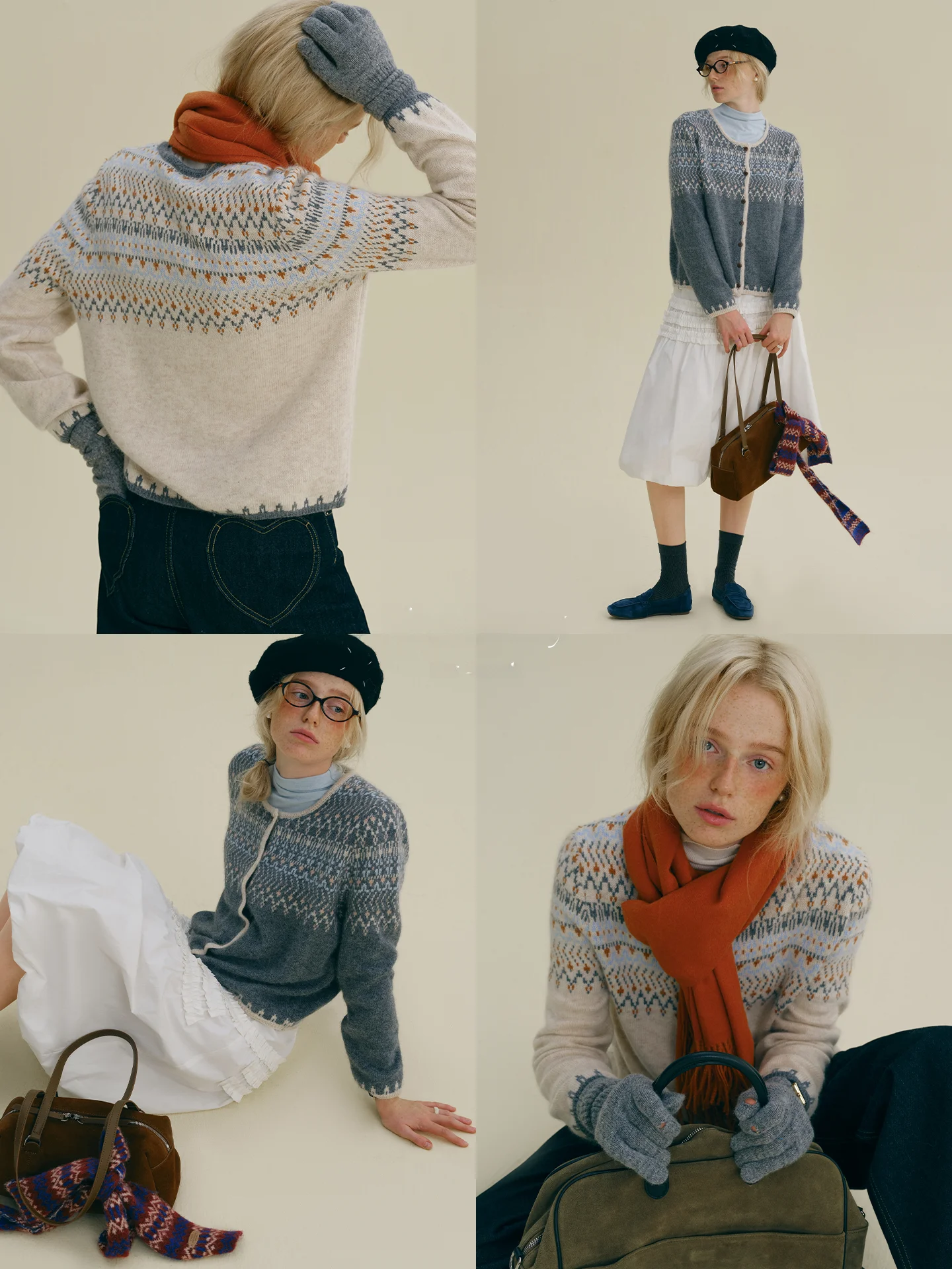 Rina Berry Wool Fair Isle Color Blo Loose Knit Sweater Cardigan Autumn Winter Casual Sle round Ne Button up Long Sve
Rina Berry Wool Fair Isle Color Blo Loose Knit Sweater Cardigan Autumn Winter Casual Sle round Ne Button up Long Sve