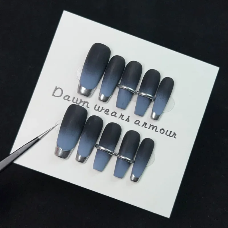 10pcs Handmade Winter Blue Gradient Frosted Long Removable Acrylic Press on Nails False Nails for Girls Woman Adhesive Fake Nail
10pcs Handmade Winter Blue Gradient Frosted Long Removable Acrylic Press on Nails False Nails for Girls Woman Adhesive Fake Nail
