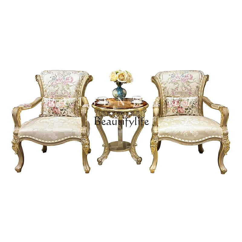 *French solid wood leisure chair, European luxury fabric sofa chair, balcony recliner
*French solid wood leisure chair, European luxury fabric sofa chair, balcony recliner