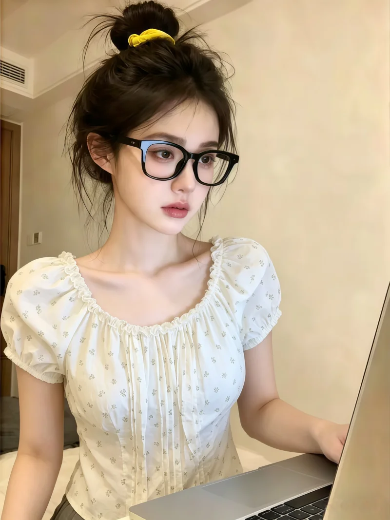 Summer Floral Print Shirt Women's Bubble Sleeve Pleated Sweet Style Korean Straight Cut Silk Top Korean Fashion
Summer Floral Print Shirt Women's Bubble Sleeve Pleated Sweet Style Korean Straight Cut Silk Top Korean Fashion
