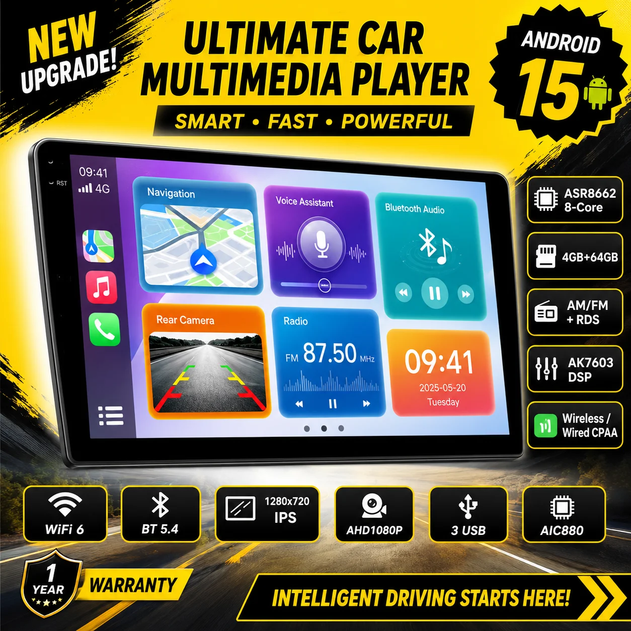 2Din Android15 auto Multimedia Car Radio wireless Carplay GPS Navigation for Toyota Hyundai Nissan Kia FIAT VW 9 10 inch IPS NEW
2Din Android15 auto Multimedia Car Radio wireless Carplay GPS Navigation for Toyota Hyundai Nissan Kia FIAT VW 9 10 inch IPS NEW