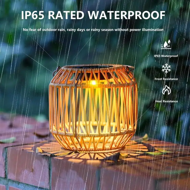 Solar Powered Lantern Rattan Woven Outdoor Lantern IP65 Waterproof Hangable Light Garden Decoration For Poolside Yard Balcony
Solar Powered Lantern Rattan Woven Outdoor Lantern IP65 Waterproof Hangable Light Garden Decoration For Poolside Yard Balcony