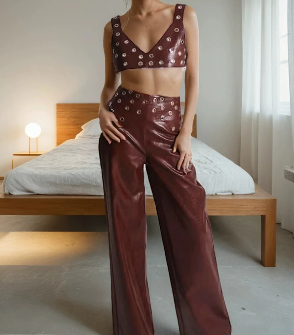 Fashion casual suits for women 2025 summer new style personality trend metal decoration splicing design two-piece suit-GZXX899
Fashion casual suits for women 2025 summer new style personality trend metal decoration splicing design two-piece suit-GZXX899