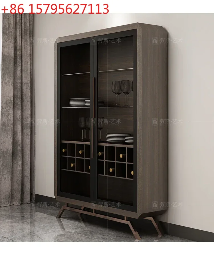 Postmodern light luxury wine cabinet, Italian minimalist restaurant glass storage cabinet with LED lights
Postmodern light luxury wine cabinet, Italian minimalist restaurant glass storage cabinet with LED lights