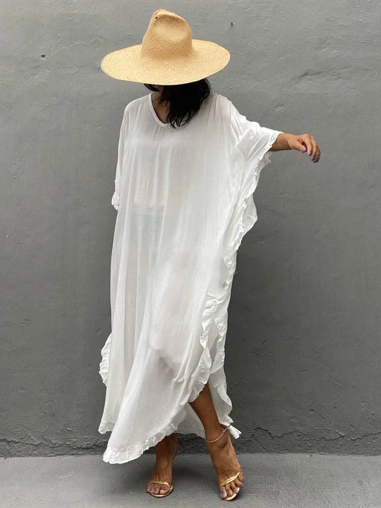 2022 New Sexy Ruffle Beach Cover Up Women Bikini Cover Up Long Skirt Loose Robe Swimwear Cover Up Swimsuit Cover-Ups Outerwear
2022 New Sexy Ruffle Beach Cover Up Women Bikini Cover Up Long Skirt Loose Robe Swimwear Cover Up Swimsuit Cover-Ups Outerwear