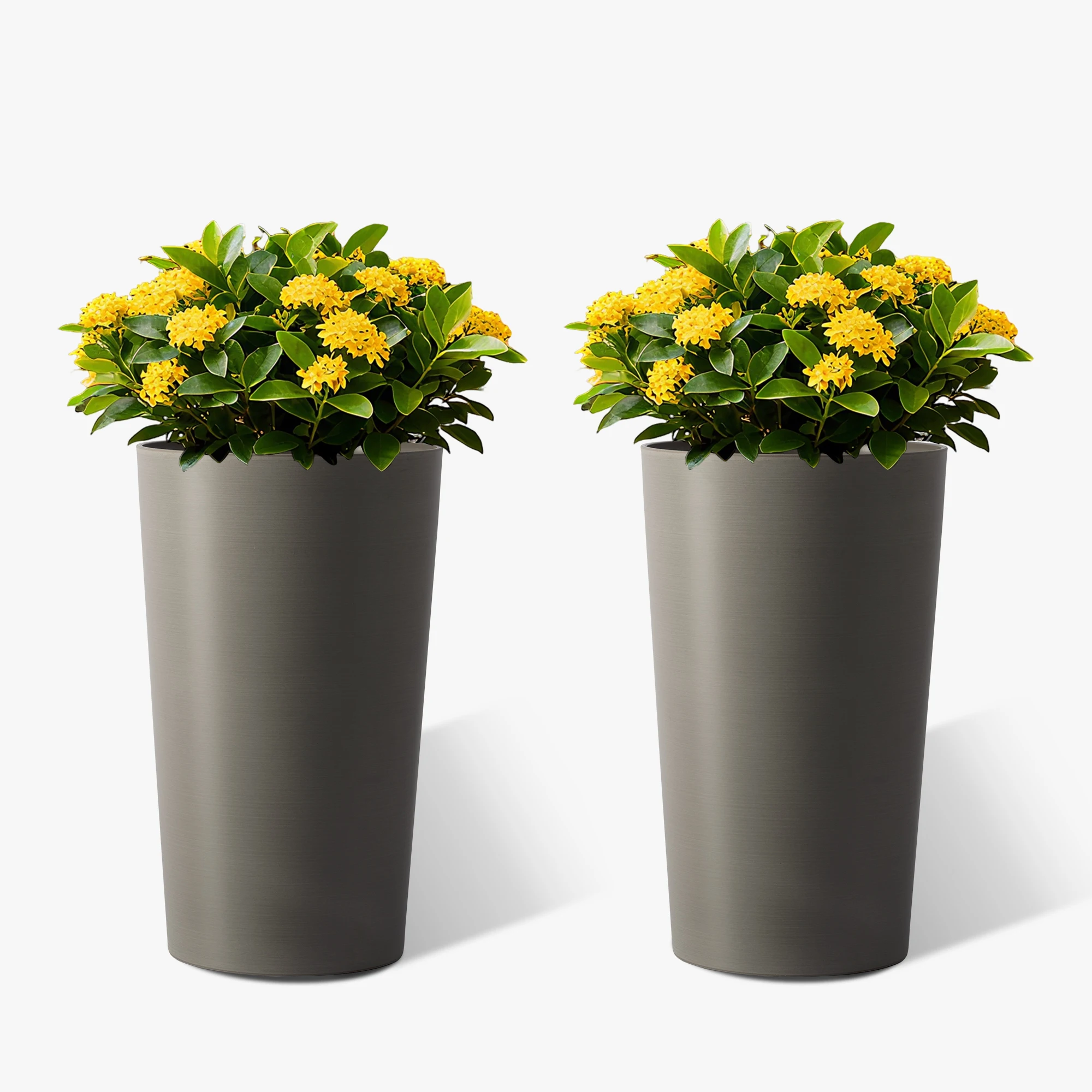 2 Sets of Tall 21.7-Inch Tall Planters, Modern Indoor & Outdoor Large Round Gradient Matte Tree Pots for Porch , Garden, Brown
2 Sets of Tall 21.7-Inch Tall Planters, Modern Indoor & Outdoor Large Round Gradient Matte Tree Pots for Porch , Garden, Brown
