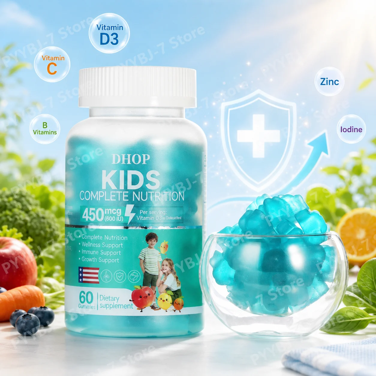 Kids Multivitamin Gummies with Vitamin D3 C Zinc, Pectin Based Daily Nutrition Soft Chews Bone Health Nutrition for Kids
Kids Multivitamin Gummies with Vitamin D3 C Zinc, Pectin Based Daily Nutrition Soft Chews Bone Health Nutrition for Kids