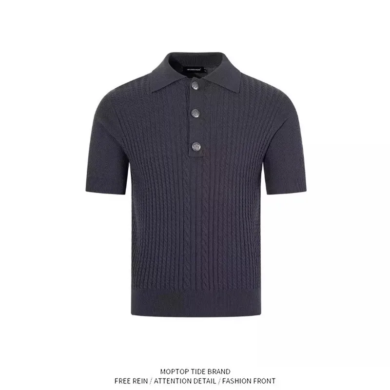 New Daily Commute Color Shirt Knitted Short Sleeve American Style T-Shirt Heavyweight Collar Men's Basic Knot
New Daily Commute Color Shirt Knitted Short Sleeve American Style T-Shirt Heavyweight Collar Men's Basic Knot