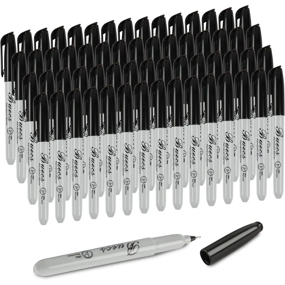 60 Pack Ultra Fine Point Black Permanent Markers - Versatile for Paper, Plastic, Stone, Glass, and Metal
60 Pack Ultra Fine Point Black Permanent Markers - Versatile for Paper, Plastic, Stone, Glass, and Metal
