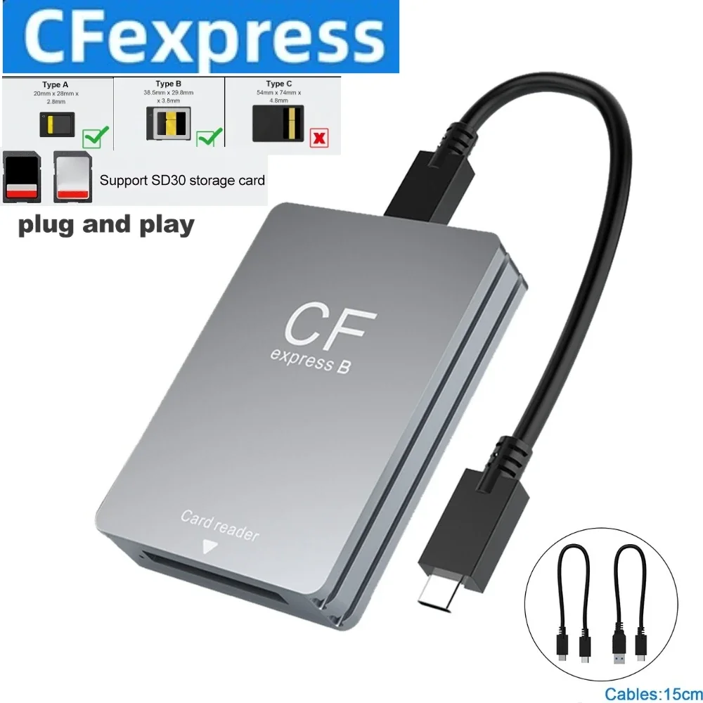 CFexpress Type B Card Reader USB 3.2 10Gbps CF Express Card Reader Type B Adapter Support Android/Windows/Mac OS
CFexpress Type B Card Reader USB 3.2 10Gbps CF Express Card Reader Type B Adapter Support Android/Windows/Mac OS