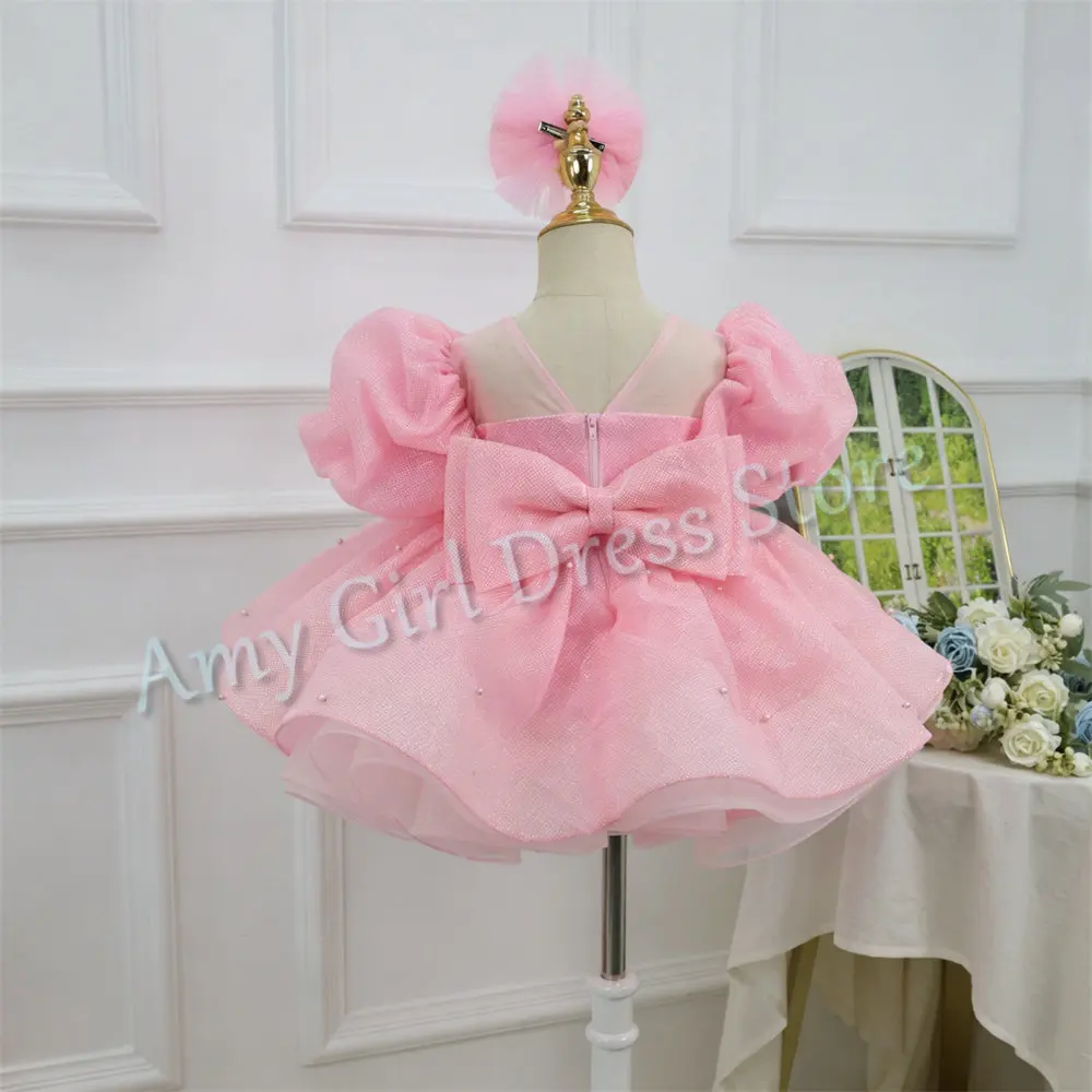 Customized Lovely Flower Girl Dress For Wedding Pearls Knee Length Glitter Tulle Short Sleeves Kids Birthday Pageant Ball Gown
Customized Lovely Flower Girl Dress For Wedding Pearls Knee Length Glitter Tulle Short Sleeves Kids Birthday Pageant Ball Gown