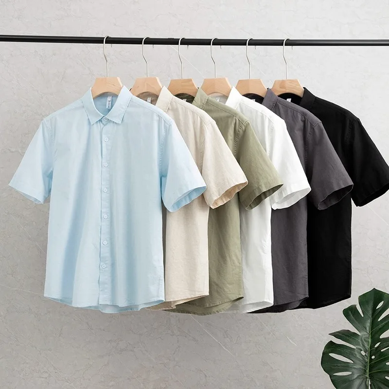 Men's Shirts Cotton Linen Elegant Mens Short Sleeve Social Fashion Blouses White solid Man Formal Shirt Summer Tops New Arrival
Men's Shirts Cotton Linen Elegant Mens Short Sleeve Social Fashion Blouses White solid Man Formal Shirt Summer Tops New Arrival
