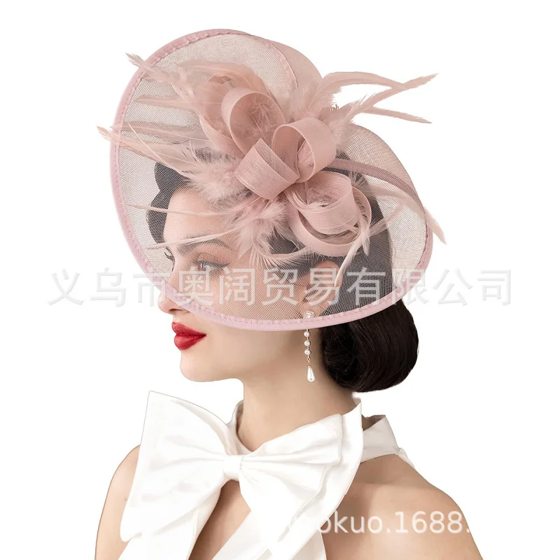 Cross-border Mesh Feather Hair Flower Banquet Hat Horse Club Hat Ball Bridal Photo Feather Headpiece Wholesale
Cross-border Mesh Feather Hair Flower Banquet Hat Horse Club Hat Ball Bridal Photo Feather Headpiece Wholesale