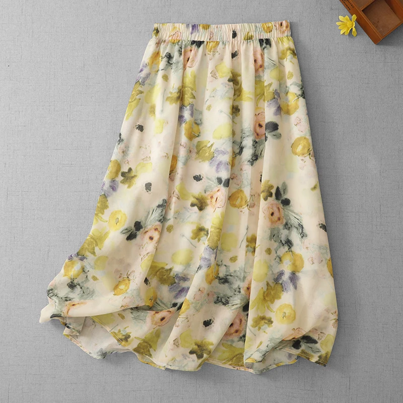 Floral Print Cotton Fabric Half Skirt Women's Mid-Length Gentle Style Commute High Waist Gored Skirt Summer New Arrival
Floral Print Cotton Fabric Half Skirt Women's Mid-Length Gentle Style Commute High Waist Gored Skirt Summer New Arrival