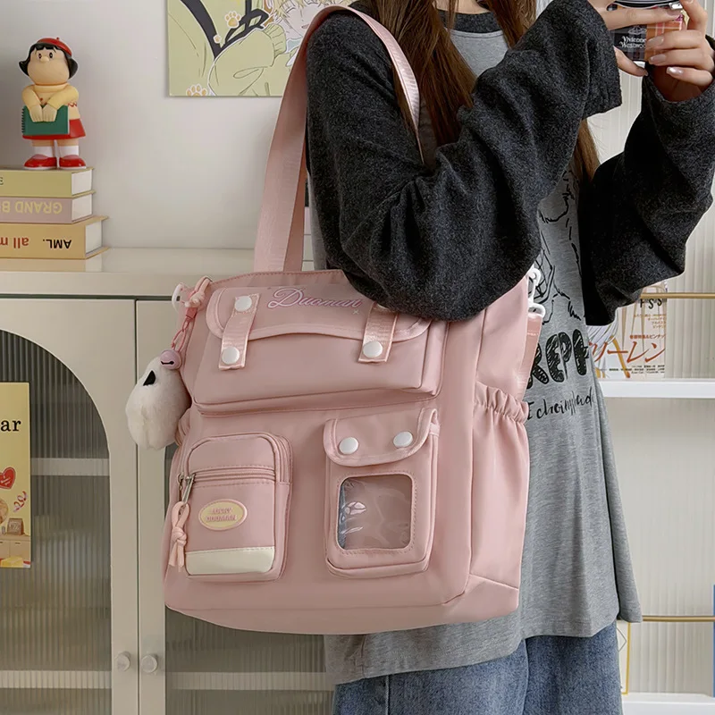 New Nylon Messenger Bag Fashion Crossbody Shoulder Bag Large Capacity Student Schoolbag Preppy Style DIY Transparent Pain Bag
New Nylon Messenger Bag Fashion Crossbody Shoulder Bag Large Capacity Student Schoolbag Preppy Style DIY Transparent Pain Bag