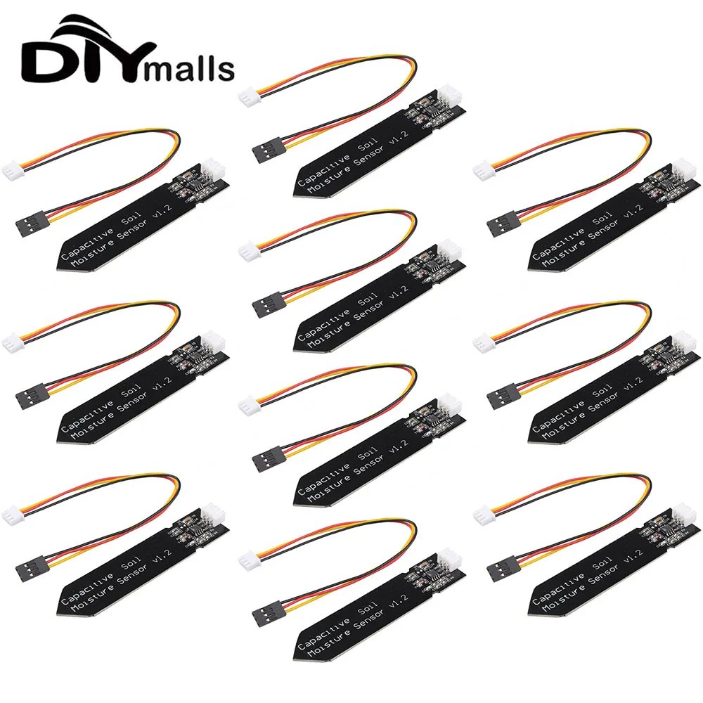 10PCS Capacitive Soil Moisture Sensor Module Not Easy to Corrode Wide Voltage Wire 3.3~5.5V Corrosion Resistant for Arduino
10PCS Capacitive Soil Moisture Sensor Module Not Easy to Corrode Wide Voltage Wire 3.3~5.5V Corrosion Resistant for Arduino