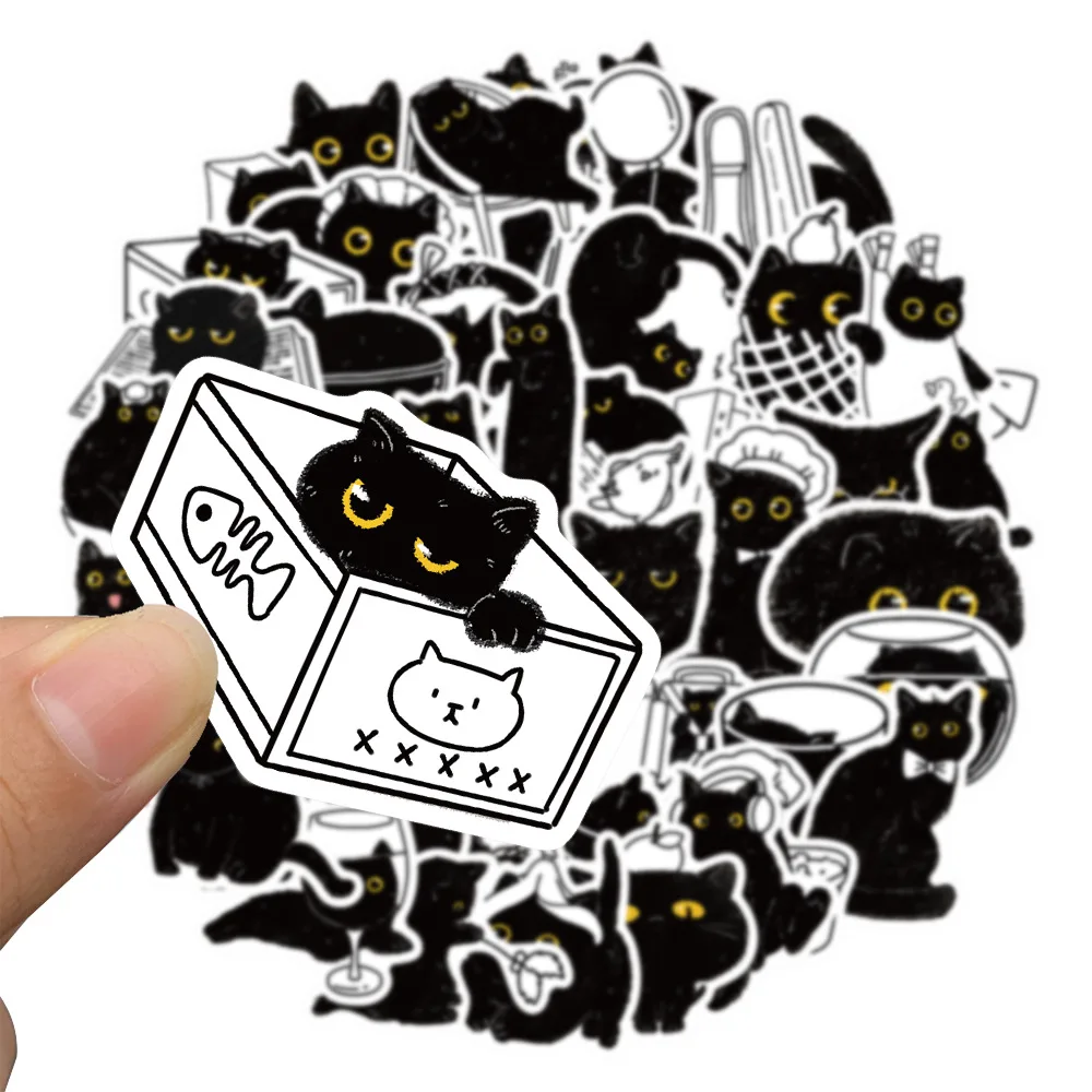 10/50PCS Black Kitten Cartoon Stickers Cute Cat Graffiti Animal DIY Decoration Laptop Guitar Bike Skateboard Decals Kids Toys
10/50PCS Black Kitten Cartoon Stickers Cute Cat Graffiti Animal DIY Decoration Laptop Guitar Bike Skateboard Decals Kids Toys