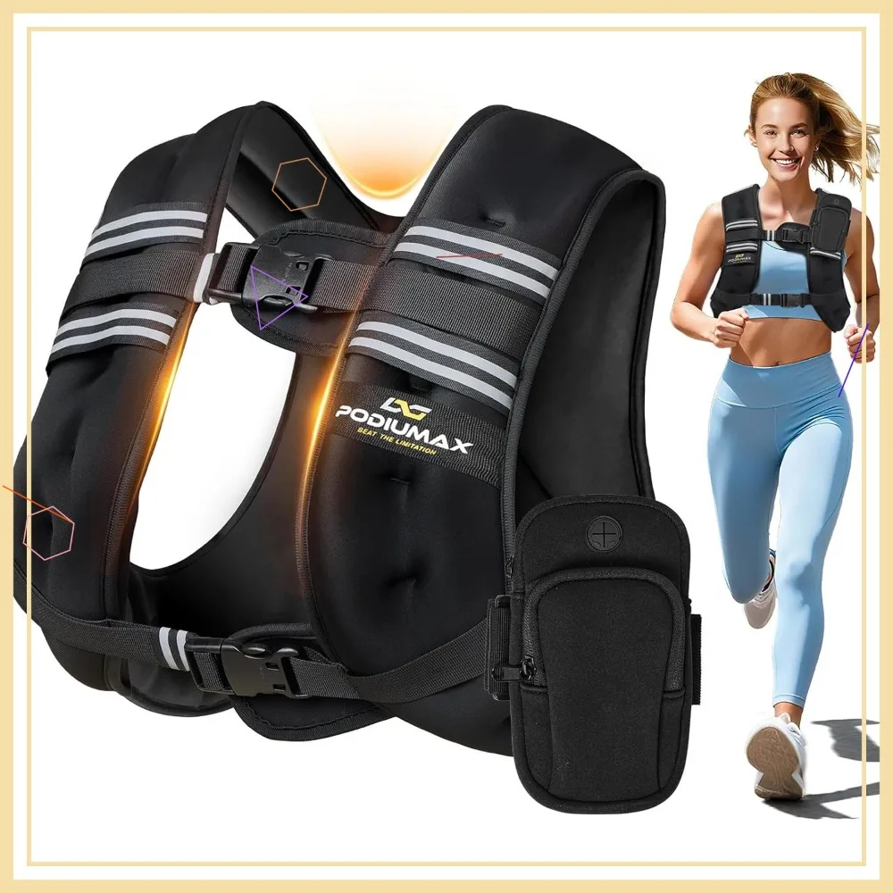 Weighted Vest for Women 6-30lb, Adjustable Straps & Phone Bag, Snug Fit for Walking, Running, Strength Training, Muscle Building
Weighted Vest for Women 6-30lb, Adjustable Straps & Phone Bag, Snug Fit for Walking, Running, Strength Training, Muscle Building