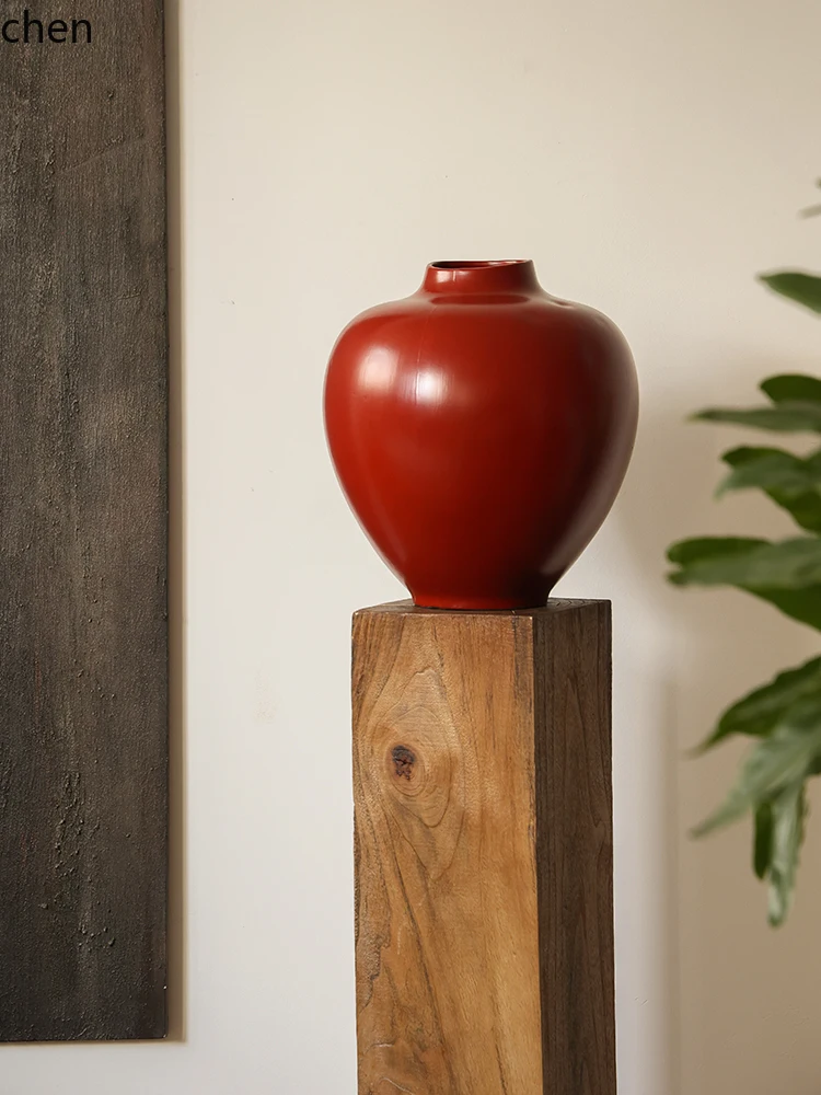 LXC Rouge Red Large Jar Vase Vintage Solid Wood Base Sales Office Floor Entryway Floor Ornament
LXC Rouge Red Large Jar Vase Vintage Solid Wood Base Sales Office Floor Entryway Floor Ornament