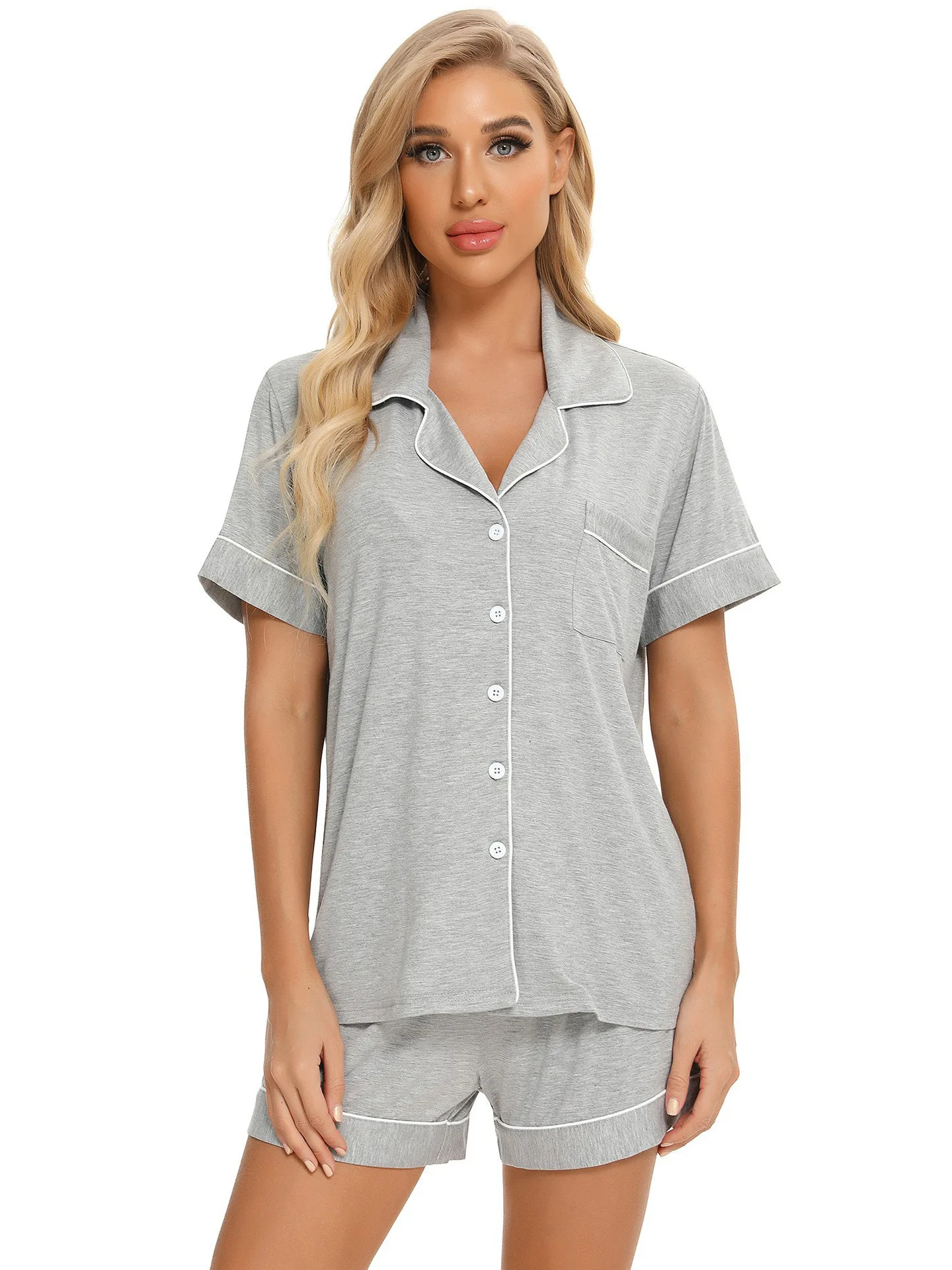 Casual Collar ort Sve Women's Pajamas Summer Lightweight Comfortable Spwear Home Clothes Fem Summer Robe
Casual Collar ort Sve Women's Pajamas Summer Lightweight Comfortable Spwear Home Clothes Fem Summer Robe
