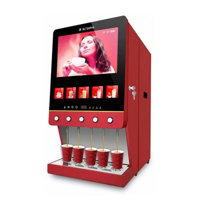 E-50S 5 Falvours Hot Coffee And Milk Tea Vending Machine With LED Light Advertising Box Instant Coffee Machine Commercial
E-50S 5 Falvours Hot Coffee And Milk Tea Vending Machine With LED Light Advertising Box Instant Coffee Machine Commercial