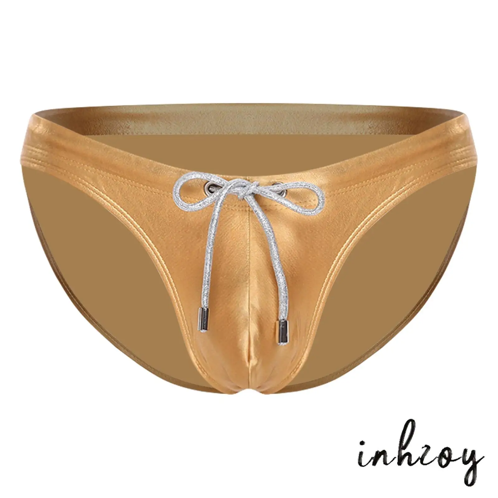 Mens Metallic Shiny Bikini Briefs Low Rise Elastic Waist with Drawstring Bulge Pouch Panties Underwear Beachwear Clubwear
Mens Metallic Shiny Bikini Briefs Low Rise Elastic Waist with Drawstring Bulge Pouch Panties Underwear Beachwear Clubwear