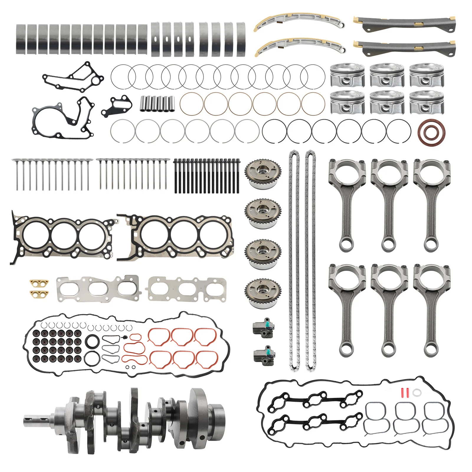 Overhaul Rebuild Kit w/ Crankshaft Rod Timing For Hyundai Kia G6DH 3.3L Engines
Overhaul Rebuild Kit w/ Crankshaft Rod Timing For Hyundai Kia G6DH 3.3L Engines