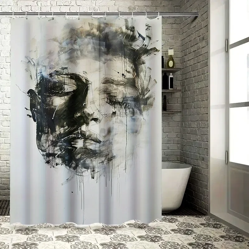 Современная абстрактная занавеска для душа в ванной комнате, водонепроницаемая декоративная художественная печать, черный, белый цвет, 3D коврик для ванной, набор домашнего декора 
Современная абстрактная занавеска для душа в ванной комнате, водонепроницаемая декоративная художественная печать, черный, белый цвет, 3D коврик для ванной, набор домашнего декора
