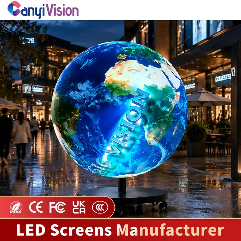 Custom Outdoor Flexible LED Display, Full Color Sphere Screen for Mall, Exhibition
Custom Outdoor Flexible LED Display, Full Color Sphere Screen for Mall, Exhibition
