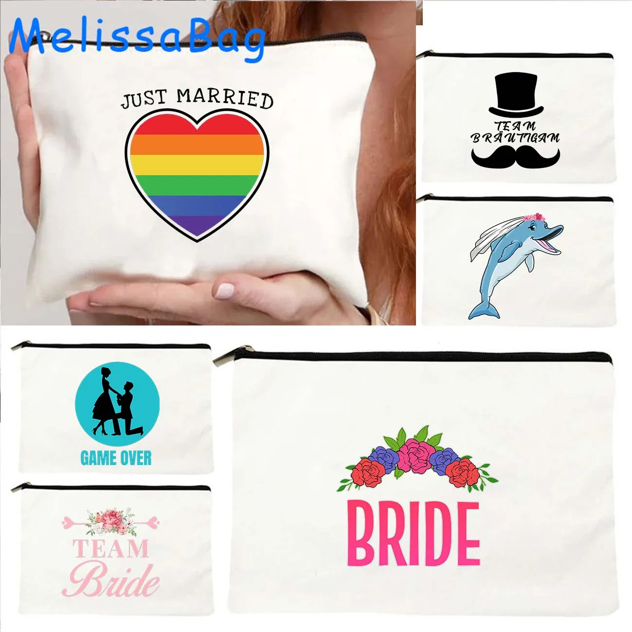 Funny Wedding Bride Team Letters Bachelor Team Bridesmaid Married Gift Canvas Cosmetic Bags Makeup Bag Pencil Case Zipper Pouch
Funny Wedding Bride Team Letters Bachelor Team Bridesmaid Married Gift Canvas Cosmetic Bags Makeup Bag Pencil Case Zipper Pouch