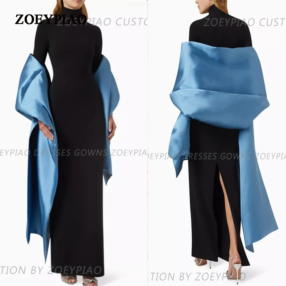 Black/Blue Short Shawl Long Sleeves Back Slit Evening Dress Prom Dresses Gowns Formal vestidos de noche For Women 2024
Black/Blue Short Shawl Long Sleeves Back Slit Evening Dress Prom Dresses Gowns Formal vestidos de noche For Women 2024