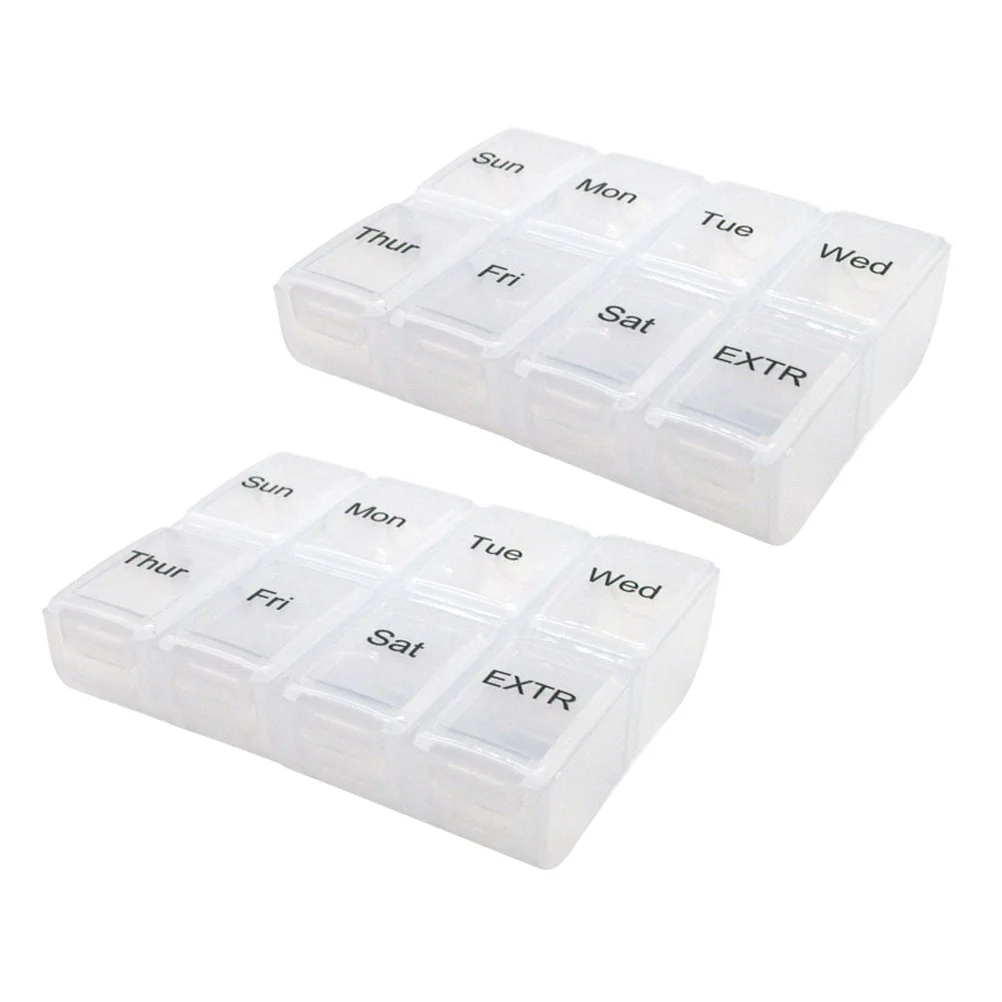 2 Pcs Weekly Pill Organizer Medicine Box Storage Bead Container Travel Portable Small Size Lightweight Removable PP Safe Long
2 Pcs Weekly Pill Organizer Medicine Box Storage Bead Container Travel Portable Small Size Lightweight Removable PP Safe Long