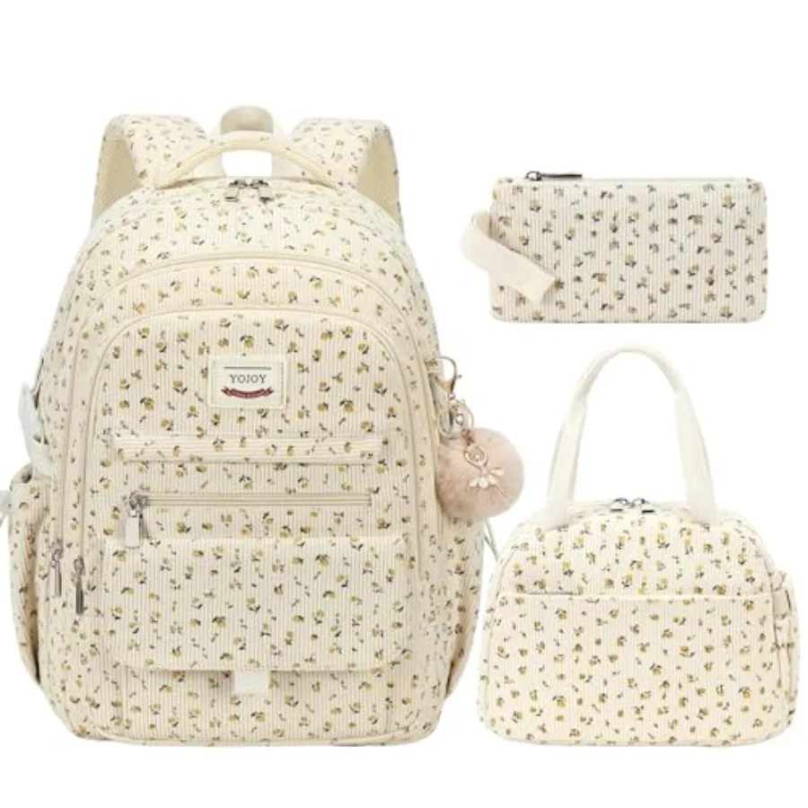 School Backpack for Girls3PCS Corduroy Backpack Set with Lunch Box and Pencil Pouch 15.6 Inch Laptop Teen Girls School Bag Trav
School Backpack for Girls3PCS Corduroy Backpack Set with Lunch Box and Pencil Pouch 15.6 Inch Laptop Teen Girls School Bag Trav