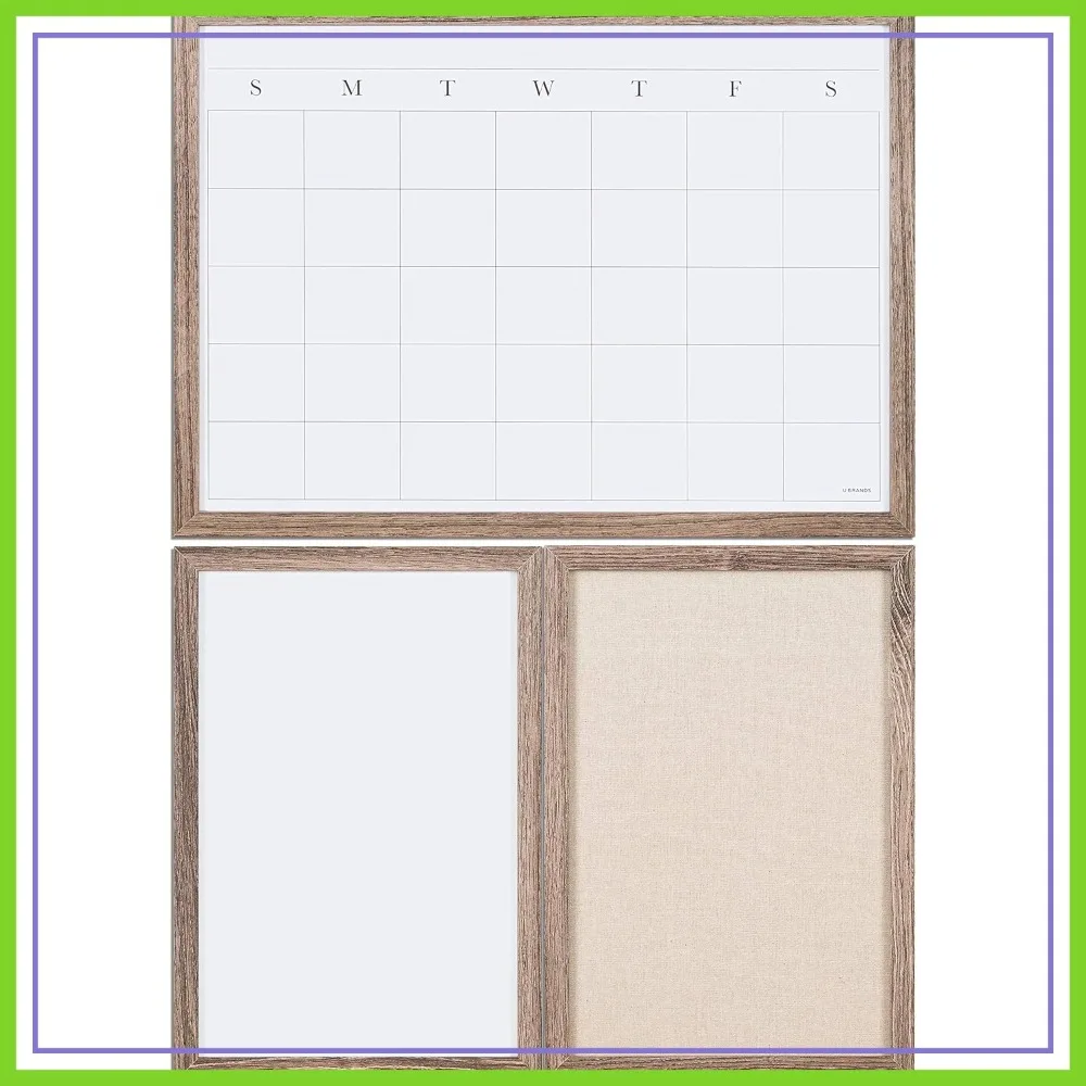 Rustic Wood Organization Center Kit with Magnetic Dry Erase Calendar, Whiteboard, Linen Bulletin Board, Pins, Markers, Magnets
Rustic Wood Organization Center Kit with Magnetic Dry Erase Calendar, Whiteboard, Linen Bulletin Board, Pins, Markers, Magnets