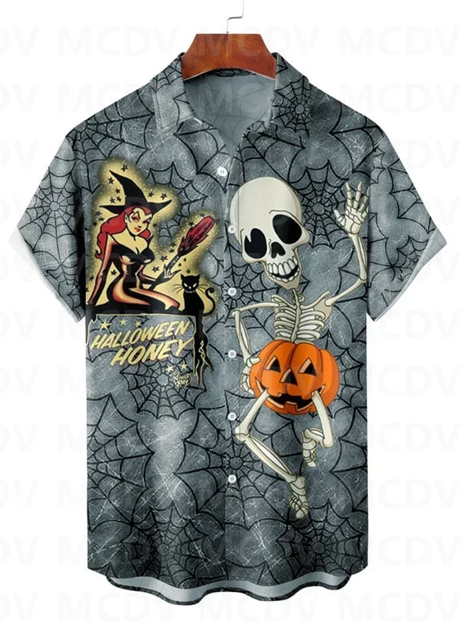 Halloween Shirt Casual Vacation 3D Printed Men's For Women's Summer Short-Sleeved Shirt
Halloween Shirt Casual Vacation 3D Printed Men's For Women's Summer Short-Sleeved Shirt